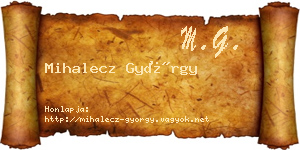 Mihalecz György névjegykártya