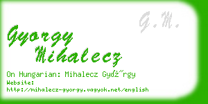 gyorgy mihalecz business card